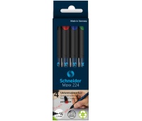 Universal permanent marker set SCHNEIDER Maxx 224, M, 0,1mm, 4 pieces, color mix