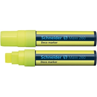 Marker kredowy SCHNEIDER Maxx 260 Deco, 5-15mm, żółty, Markery, Artykuły do pisania i korygowania