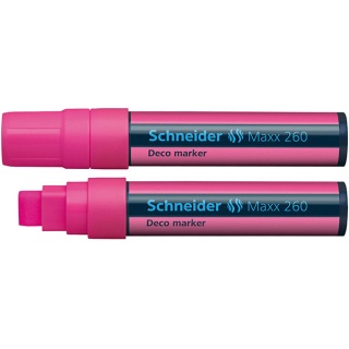 Marker kredowy SCHNEIDER Maxx 260 Deco, 5-15mm, różowy, Markery, Artykuły do pisania i korygowania