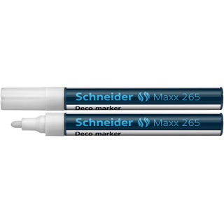 Marker kredowy SCHNEIDER Maxx 265 Deco, okrągły, 2-3mm, biały, Markery, Artykuły do pisania i korygowania