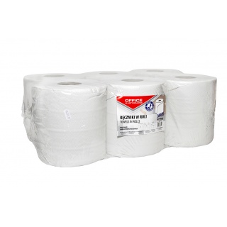 Towels made of recycled paper, in the roll, OFFICE PRODUCTS Maxi, 2-ply, 120 m, 6 pcs, white