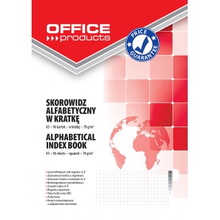Index Book OFFICE PRODUCTS, A5, square ruled, A-Z index, durable cover, 96sheets, 70gsm
