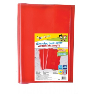 School exercise book cover, GIMBOO, crystal, A4, 150 micron., red
