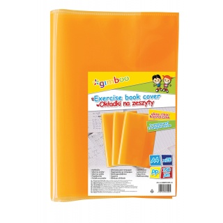 School exercise book cover, GIMBOO, crystal, A4, 150 micron., orange