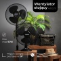 Wentylator MESKO, stojący, śr. 40cm, 90W, czarny, Wentylatory, Wyposażenie biura