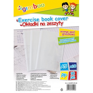 School exercise book cover GIMBOO, orange peel, A5, 90 micr., transparent clear
