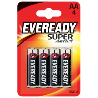 Battery, EVEREADY Super Heavy Duty, AA, R6, 1.5V, 4 pcs