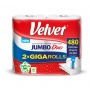 VELVET Jumbo Duo cellulose roll towel, 2-ply, 2 rolls of 240 sheets, white
