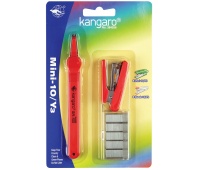 Set, KANGARO Mini 10/Y3 , staples up to 10 sheets, blister, assorted colours