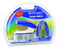 Zszywacz KANGARO Trendy-45M/Z3 + zszywki i rozszywacz, zszywa do 15 kartek, blister, niebieski