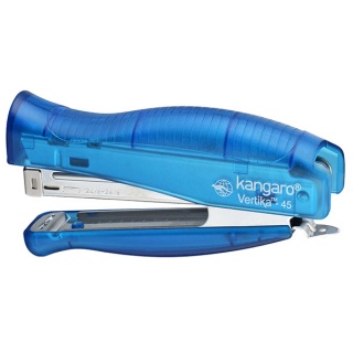 Stapler KANGARO Vertika-45 C-THRU + staples, staples up to 30 sheets, blister, light blue