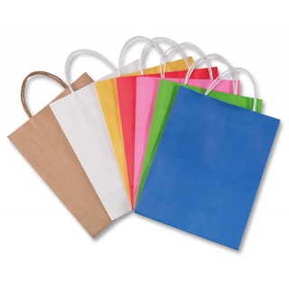 Gift bag, PAPER FOIL, 18x8x21cm, weight 110 g/m2, assorted colours