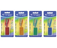 Stapler, KANGARO Mini-10/Y2 C-THRU + staples, staples up to 10 sheets, blister, assorted colours