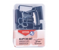 Clips for documents, OFFICE PRODUCTS, 32mm, 12 pcs, in a box, black