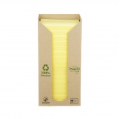 Sticky notes POST-IT&reg; Recycled Notes (654-1T), 76x76mm, 16x100 sheets, yellow