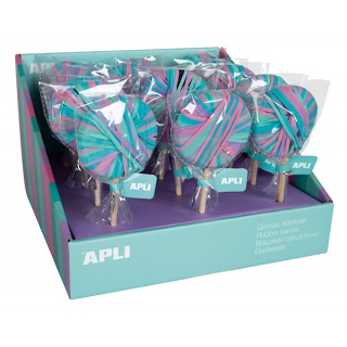 APLI Nordik rubber bands, lollipop shape, 20 g, pastel color mix