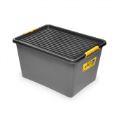 MOXOM Solidstore storage container, with wheels, 145 l, gray