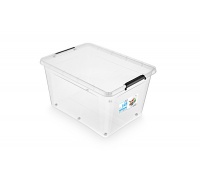 Pojemnik do przechowywania MOXOM Simple Box, 145l, na k&oacute;łkach, transparentny