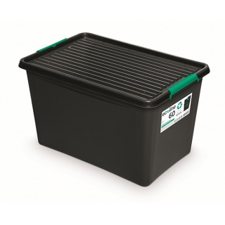 MOXOM EcoLine Box storage container, 60l, with wheels, black