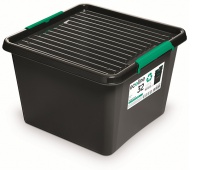 Pojemnik do przechowywania MOXOM EcoLine Box, 32l, na kółkach, czarny