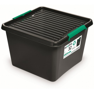 MOXOM EcoLine Box storage container, 32 liters, with wheels, black