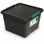 MOXOM EcoLine Box storage container, 32 liters, with wheels, black