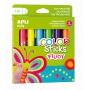Color sticks APLI, FLUO, 6 x 6 g, assorted colors