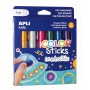 Color sticks APLI, METALLIC, 6 x 6 g, assorted colors