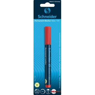 Marker permanentny SCHNEIDER Maxx 130, okrągły, 1-3mm, blister, czerwony, Markery, Artykuły do pisania i korygowania