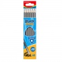 KEYROAD Wooden pencil with eraser, HB, triangle eurohole, gray