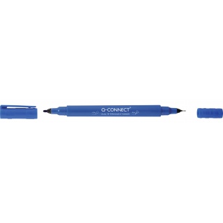 Q-CONNECT CD/DVD Dual tip markers, 0.4 mm / 0.1 mm (line), blue