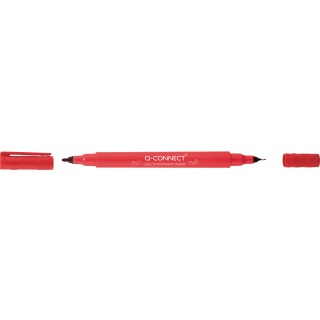 Q-CONNECT CD/DVD Dual tip markers, 0.4 mm / 0.1 mm (line), red