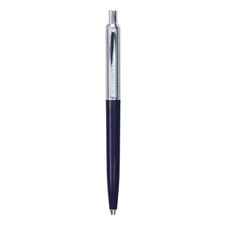 Długopis automatyczny Q-CONNECT PRESTIGE, 0,7mm, niebiesko/srebrny, wkład niebieski, Długopisy, Artykuły do pisania i korygowania