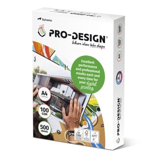 Papier ksero PRO-DESIGN FSC, satynowany, klasa A++, A4, 168CIE, 100gsm, 500 ark., Papier do kopiarek, Papier i etykiety