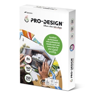 PRO-DESIGN FSC copier paper, satin, class A ++, A4, 168CIE, 160gsm, 250 sheets