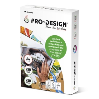 Papier ksero PRO-DESIGN FSC, satynowany, klasa A++, A4, 168CIE, 250gsm, 250 ark., Papier do kopiarek, Papier i etykiety