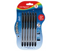 KEYROAD Ball Pen Soft Jet set, 0,7 mm, 6 pcs., blister, black