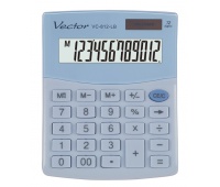 Office calculator VECTOR KAV VC-812, 12 digits, 101x124mm, light blue