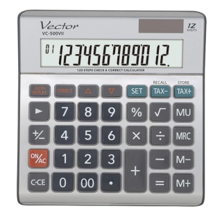 VECTOR KAV VC-500 VII calculator, 12-digit, 458x151.5x29mm, metal / gray