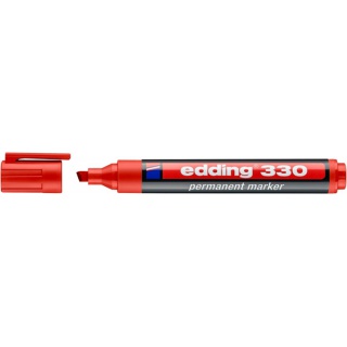 Marker permanentny A8 e-330 EDDING, czerwony, Markery, Artykuły do pisania i korygowania