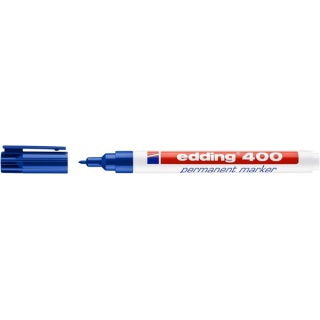 Marker permanentny e-400 EDDING, 1mm, niebieski, Markery, Artykuły do pisania i korygowania