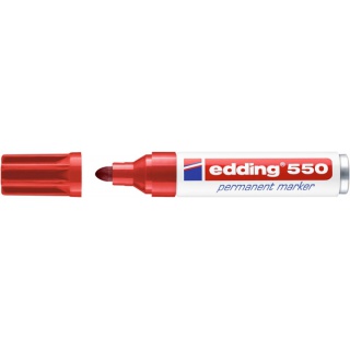 Marker permanent e-550 EDDING, 3-4mm, red
