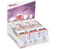 Pen porcelain brush e-4200 EDDING, display, set 90, color mix