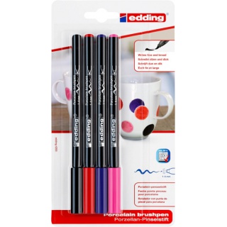 Pen porcelain brush e-4200 EDDING, 1-4mm, 4 colours, blister