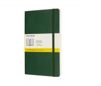 Notes MOLESKINE L (13x21cm) w kratkę, miękka oprawa, myrtle green, 192 strony, zielony