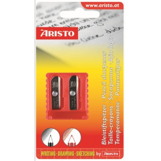 ARISTO pencil sharpener, plastic, double, 1 piece, blister