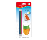 Zestaw szkolny KEYROAD Pencil Set, 5 element&oacute;w, blister, mix kolor&oacute;w