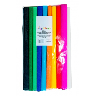Creped paper roll, GIMBOO, 25x200cm, 10pcs, assorted colours