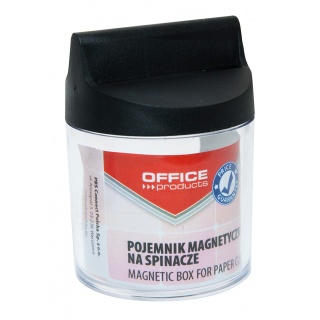 Magnetic container for clips, OFFICE PRODUCTS, round, without clips, transparent