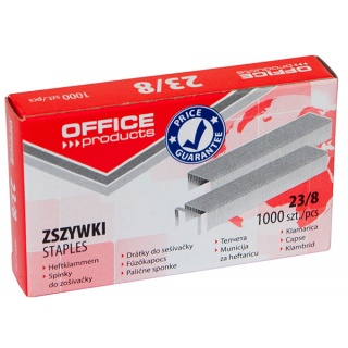 Zszywki OFFICE PRODUCTS, 23/8, 1000szt., Zszywki, Drobne akcesoria biurowe